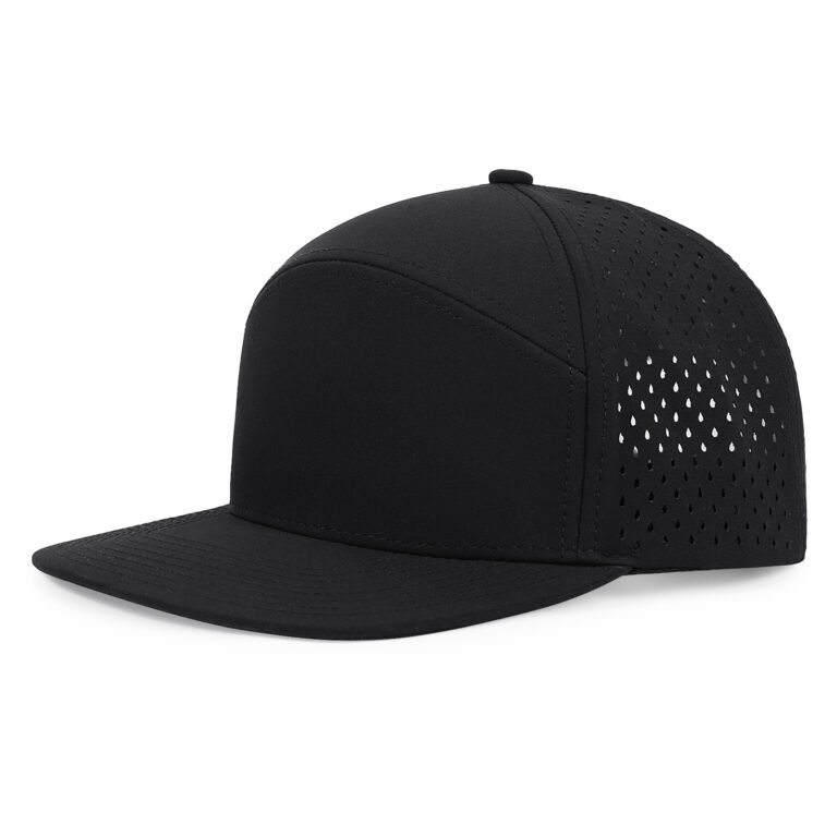 Black flat-brim cap style