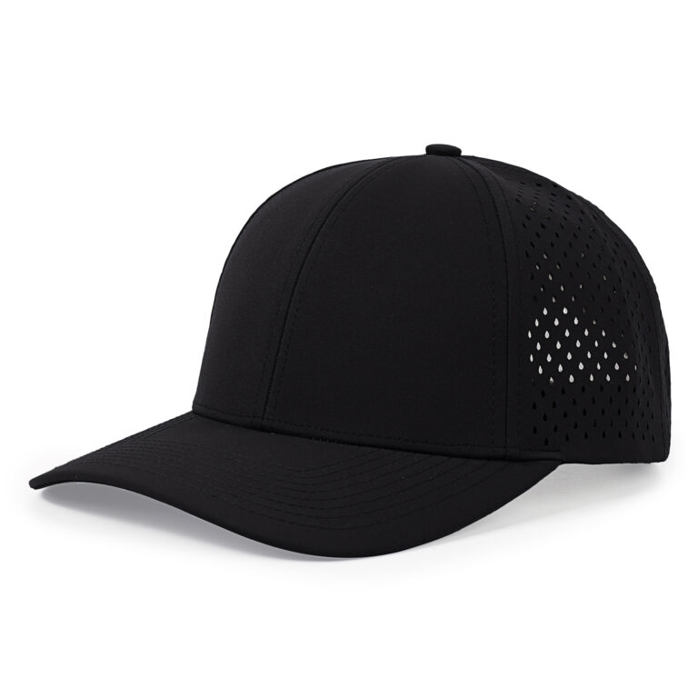 Black perforated performance cap style