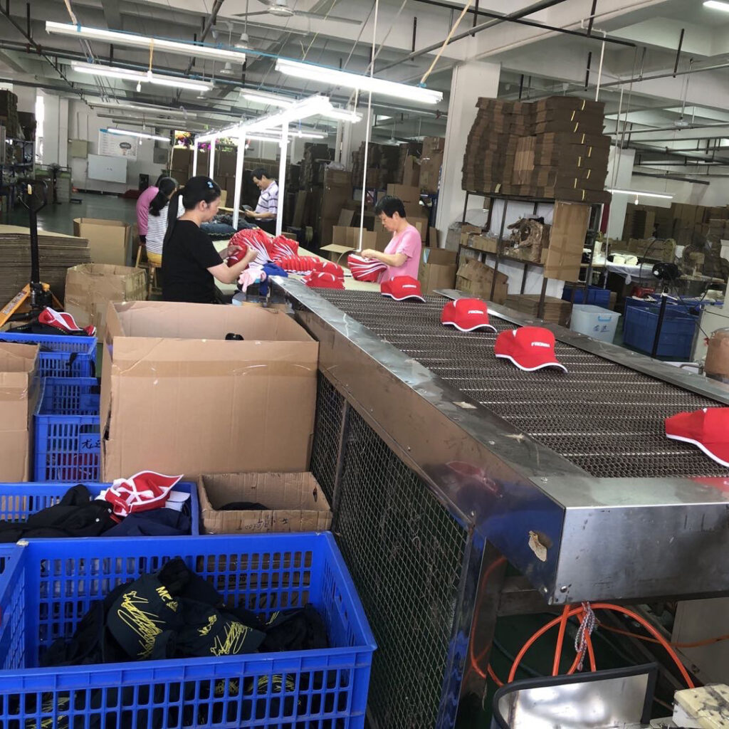 Headwear production and packing