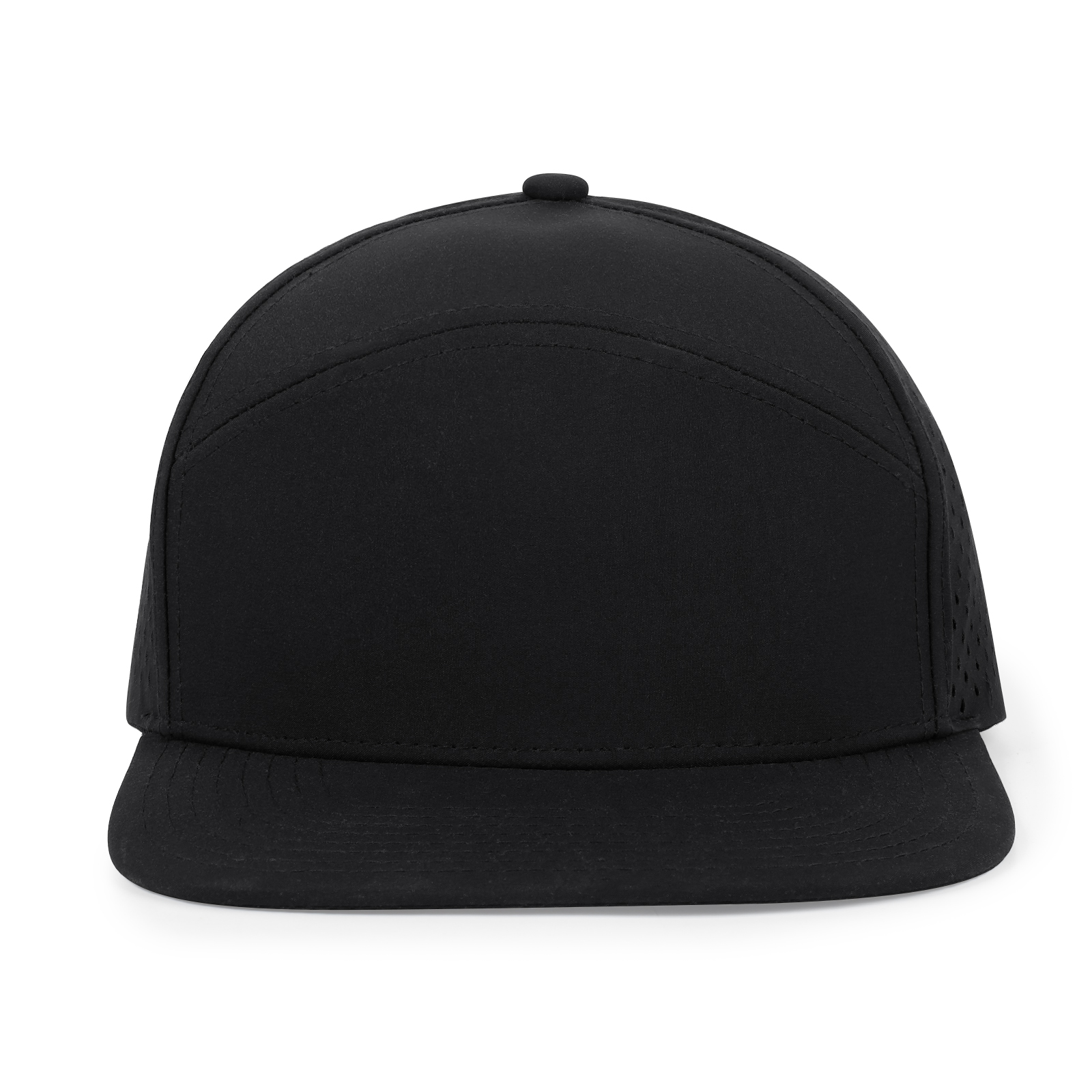 7-Panel Flat-Brim Teardrop Cap — detail